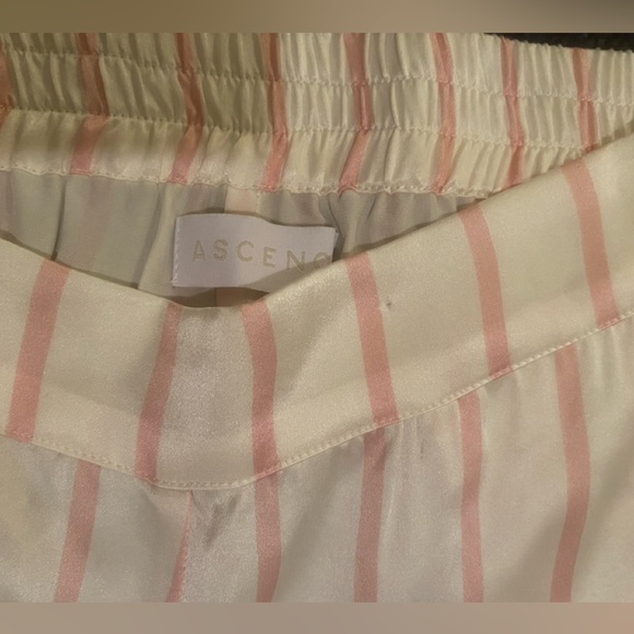 Asceno pink silk stripe pajama Pants M - Picture 4 of 5